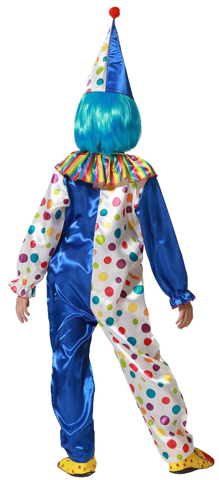 Disfraz de Payaso Azul y Blanco con Lunares Infantil Payasos Infantiles Atosa